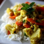 Cauliflower Carrots and Chickpea Coconut Curry
